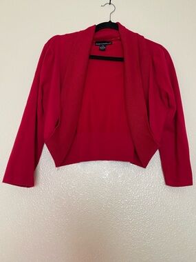 Isabella Rodriguez Vibrant Red Knit Cardigan